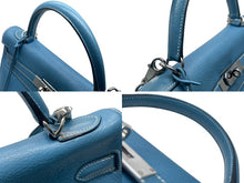 Load image into Gallery viewer, HERMES エルメス ケリー32 内縫い ブルージーン □G刻印 シルバー金具 トリヨンクレマンス ハンドバッグ 2WAY 中古 4b011265
