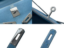 Load image into Gallery viewer, HERMES エルメス ケリー32 内縫い ブルージーン □G刻印 シルバー金具 トリヨンクレマンス ハンドバッグ 2WAY 中古 4b011265
