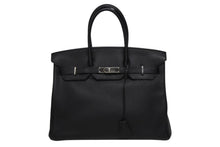 Load image into Gallery viewer, 極美品 HERMES エルメス BIRKIN バーキン35 ブラック シルバー金具 トリヨンクレマンス ハンドバッグ ◻︎N刻印 中古 4b011266