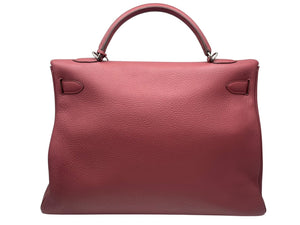 新品同様 HERMES エルメス ケリー 40 ハンドバッグ 2WAY パープル トリヨンクレマンス シルバー金具 ◻︎N刻印 中古 4b011269