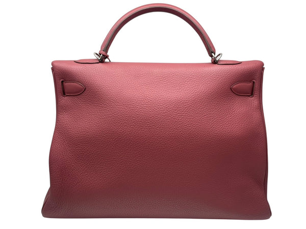 新品同様 HERMES エルメス ケリー 40 ハンドバッグ 2WAY パープル トリヨンクレマンス シルバー金具 ◻︎N刻印 中古 4b011269