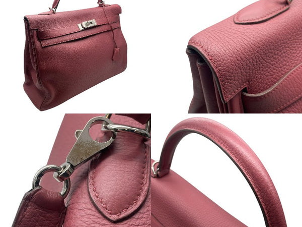 新品同様 HERMES エルメス ケリー 40 ハンドバッグ 2WAY パープル トリヨンクレマンス シルバー金具 ◻︎N刻印 中古 4b011269