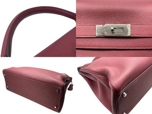 新品同様 HERMES エルメス ケリー 40 ハンドバッグ 2WAY パープル トリヨンクレマンス シルバー金具 ◻︎N刻印 中古 4b011269
