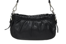 Load image into Gallery viewer, PRADA プラダ ミニワンショルダーバッグ ブラック ラムスキン ブラック イタリア製 シルバー金具 美品 中古 4b011281