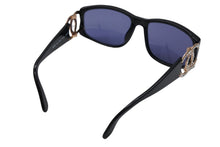 Load image into Gallery viewer, CHANEL シャネル サングラス アイウェア 02461 94305 ココマーク ラインストーン ブラック ゴールド クリア 美品 中古 4b011285