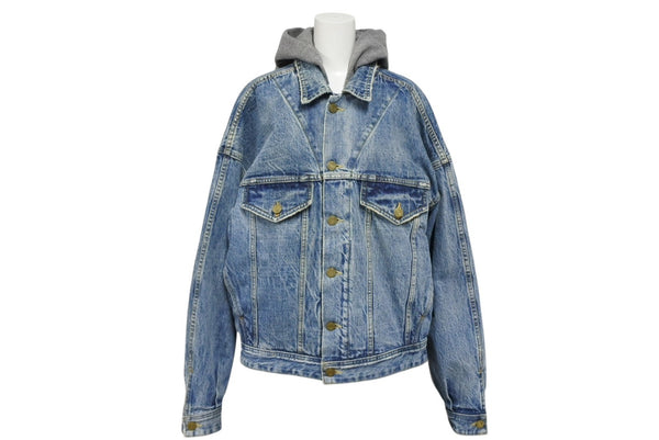 極美品 FEAR OF GOD フィアオブゴッド 5TH Denim Terry Hoodie デニム テリー フーディ ブルー グレー サイズM 中古 4b011306