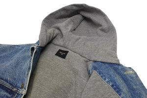 極美品 FEAR OF GOD フィアオブゴッド 5TH Denim Terry Hoodie デニム テリー フーディ ブルー グレー サイズM 中古 4b011306