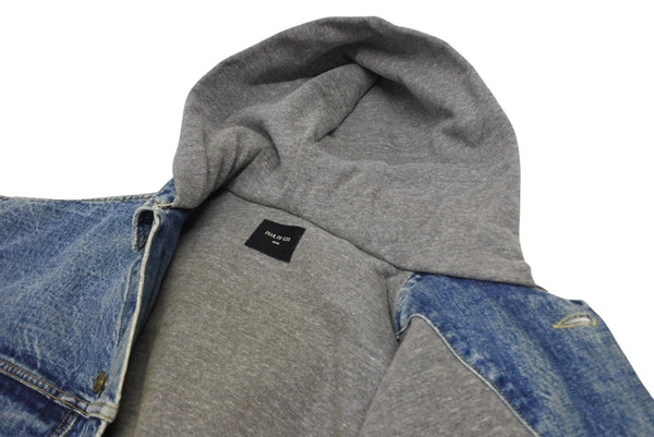 極美品 FEAR OF GOD フィアオブゴッド 5TH Denim Terry Hoodie デニム テリー フーディ ブルー グレー サイズM 中古 4b011306