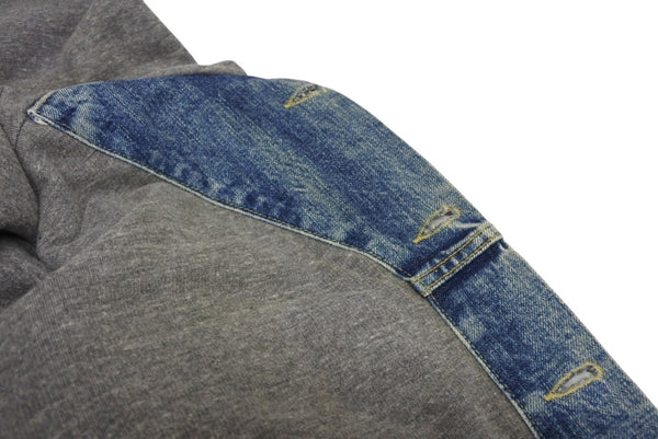 極美品 FEAR OF GOD フィアオブゴッド 5TH Denim Terry Hoodie デニム テリー フーディ ブルー グレー サイズM 中古 4b011306