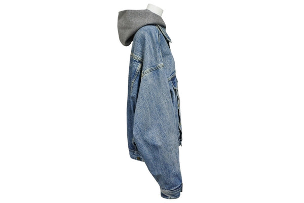 極美品 FEAR OF GOD フィアオブゴッド 5TH Denim Terry Hoodie デニム テリー フーディ ブルー グレー サイズM 中古 4b011306