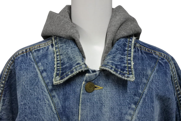 極美品 FEAR OF GOD フィアオブゴッド 5TH Denim Terry Hoodie デニム テリー フーディ ブルー グレー サイズM 中古 4b011306