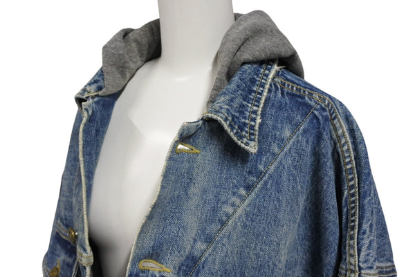 極美品 FEAR OF GOD フィアオブゴッド 5TH Denim Terry Hoodie デニム テリー フーディ ブルー グレー サイズM 中古 4b011306