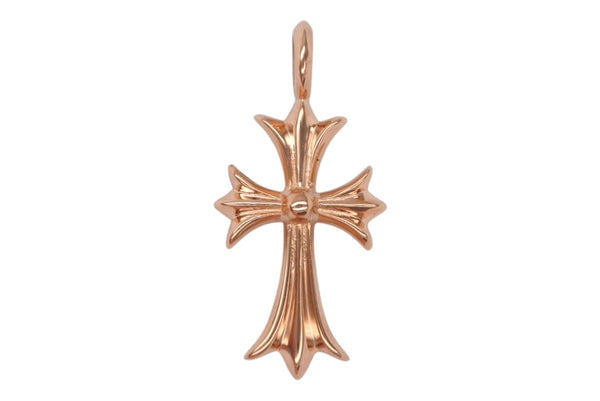 新品未使用 CHROME HEARTS クロムハーツ 22K タイニークロス ファットクロス 純正 8.8g パヴェダイヤ ペンダント ゴールド 中古 4b011308