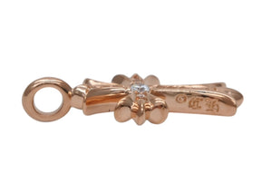 新品未使用 CHROME HEARTS クロムハーツ 22K タイニークロス ファットクロス 純正 8.8g パヴェダイヤ ペンダント ゴールド 中古 4b011308