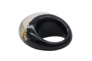 極美品 LOUIS VUITTON ルイヴィトン バーグ アンクルージョン リング 指輪 M65308 サイズM ゴールド クリア ブラック 中古 4b011310