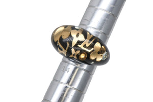 極美品 LOUIS VUITTON ルイヴィトン バーグ アンクルージョン リング 指輪 M65308 サイズM ゴールド クリア ブラック 中古 4b011310