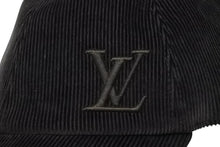 Load image into Gallery viewer, 極美品 LOUIS VUITTON ルイヴィトン キャップ LV コーデュロイ ベースボールキャップ M7242M ダークブラウン レザーストラップ 中古 4b011311