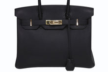 Load image into Gallery viewer, 極美品 HERMES エルメス バーキン30 ハンドバッグ トゴ ブラック ローズゴールド金具 Z刻印 中古 4b011320