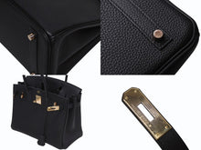 Load image into Gallery viewer, 極美品 HERMES エルメス バーキン30 ハンドバッグ トゴ ブラック ローズゴールド金具 Z刻印 中古 4b011320