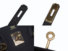 Load image into Gallery viewer, 極美品 HERMES エルメス バーキン30 ハンドバッグ トゴ ブラック ローズゴールド金具 Z刻印 中古 4b011320