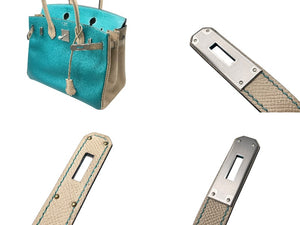 極美品 SPO HERMES エルメス バーキン30 ハンドバッグ ヴォーエプソン ブルーパオン トレンチ マットシルバー金具 D刻印 中古 4b011322