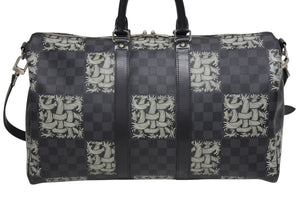 LOUIS VUITTON ルイヴィトン キーポル バンドリエール45 ボストンバッグ N41573 クリストファー ネメス ダミエ 美品 中古 4b011341