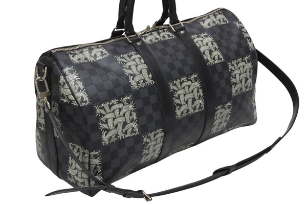 LOUIS VUITTON ルイヴィトン キーポル バンドリエール45 ボストンバッグ N41573 クリストファー ネメス ダミエ 美品 中古 4b011341