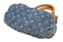 Load image into Gallery viewer, LOUIS VUITTON ルイヴィトン プリーティ ハンドバッグ M95020 モノグラム デニム レザー ブルー ゴールド金具 美品 中古 4b011346