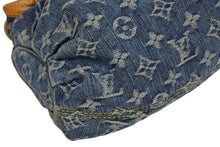 Load image into Gallery viewer, LOUIS VUITTON ルイヴィトン プリーティ ハンドバッグ M95020 モノグラム デニム レザー ブルー ゴールド金具 美品 中古 4b011346