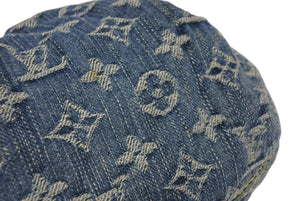 LOUIS VUITTON ルイヴィトン プリーティ ハンドバッグ M95020 モノグラム デニム レザー ブルー ゴールド金具 美品 中古 4b011346