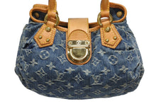 Load image into Gallery viewer, LOUIS VUITTON ルイヴィトン プリーティ ハンドバッグ M95020 モノグラム デニム レザー ブルー ゴールド金具 美品 中古 4b011346