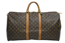 Load image into Gallery viewer, LOUIS VUITTON ルイヴィトン キーポル55 ボストンバッグ M41424 モノグラム PVC ヌメ革 ブラウン 良品 中古 4b010836