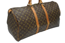 Load image into Gallery viewer, LOUIS VUITTON ルイヴィトン キーポル55 ボストンバッグ M41424 モノグラム PVC ヌメ革 ブラウン 良品 中古 4b010836