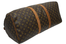 Load image into Gallery viewer, LOUIS VUITTON ルイヴィトン キーポル55 ボストンバッグ M41424 モノグラム PVC ヌメ革 ブラウン 良品 中古 4b010836