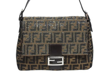 画像をギャラリービューアに読み込む, 極美品 FENDI フェンディ マンマバケット ワンショルダーバッグ 26325 ズッカ柄 ラインストーン ブラウン シルバー金具 中古 4b010194