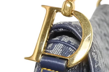 画像をギャラリービューアに読み込む, 極美品 ChristianDior クリスチャンディオール トロッター ダブルサドルバッグ ガリアーノ期 レザー ネイビー ゴールド金具 中古 4b011350