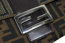 画像をギャラリービューアに読み込む, 極美品 FENDI フェンディ マンマバケット ワンショルダーバッグ 26325 ズッカ柄 ラインストーン ブラウン シルバー金具 中古 4b010194