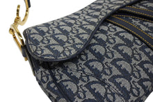 画像をギャラリービューアに読み込む, 極美品 ChristianDior クリスチャンディオール トロッター ダブルサドルバッグ ガリアーノ期 レザー ネイビー ゴールド金具 中古 4b011350