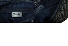 画像をギャラリービューアに読み込む, 極美品 ChristianDior クリスチャンディオール トロッター ダブルサドルバッグ ガリアーノ期 レザー ネイビー ゴールド金具 中古 4b011350