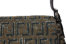 画像をギャラリービューアに読み込む, 極美品 FENDI フェンディ マンマバケット ワンショルダーバッグ 26325 ズッカ柄 ラインストーン ブラウン シルバー金具 中古 4b010194