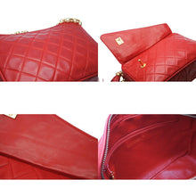 Load image into Gallery viewer, CHANEL シャネル チェーンショルダーバッグ 2番台 ラムスキン ココマーク レッド フリンジ付き ゴールド金具 美品 中古 4b011578