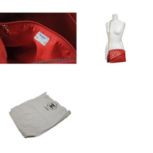 Load image into Gallery viewer, CHANEL シャネル チェーンショルダーバッグ 2番台 ラムスキン ココマーク レッド フリンジ付き ゴールド金具 美品 中古 4b011578