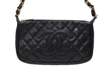 Load image into Gallery viewer, 極美品 CHANEL シャネル チェーンワンショルダーバッグ 8番台 ココマーク キャビアスキン ブラック ゴールド金具 中古 4b011357