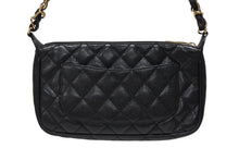 画像をギャラリービューアに読み込む, 極美品 CHANEL シャネル チェーンワンショルダーバッグ 8番台 ココマーク キャビアスキン ブラック ゴールド金具 中古 4b011357