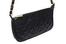 画像をギャラリービューアに読み込む, 極美品 CHANEL シャネル チェーンワンショルダーバッグ 8番台 ココマーク キャビアスキン ブラック ゴールド金具 中古 4b011357