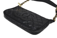 画像をギャラリービューアに読み込む, 極美品 CHANEL シャネル チェーンワンショルダーバッグ 8番台 ココマーク キャビアスキン ブラック ゴールド金具 中古 4b011357