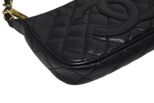 画像をギャラリービューアに読み込む, 極美品 CHANEL シャネル チェーンワンショルダーバッグ 8番台 ココマーク キャビアスキン ブラック ゴールド金具 中古 4b011357