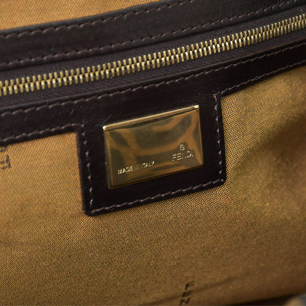 Very good condition FENDI handbag 8BH186 Zucca pattern all over pattern canvas leather brown gold hardware used 4b011363