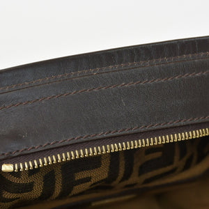 Very good condition FENDI handbag 8BH186 Zucca pattern all over pattern canvas leather brown gold hardware used 4b011363