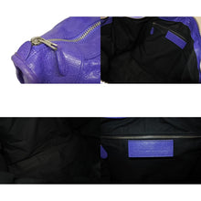 Load image into Gallery viewer, BALENCIAGA バレンシアガ Giant City ジャイアント シティ 2WAYバッグ 177287 レザー パープル シルバー金具 美品 中古 4b011367